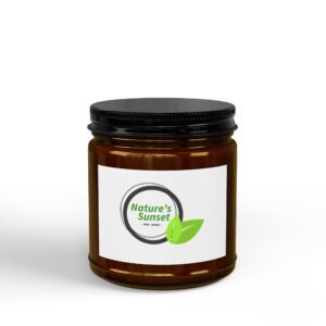 Nature's Sunset Scented Soy Candles with Black Lid, (4 and 9oz)